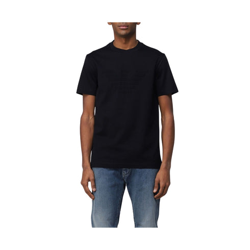 Emporio Armani T-Shirt T-shirt Uomo con logo in rilievo ton sur ton Blu navy P24-EMPORIO ARMANI8N1TD21JGYZ-0975-S - Francavilla Moda